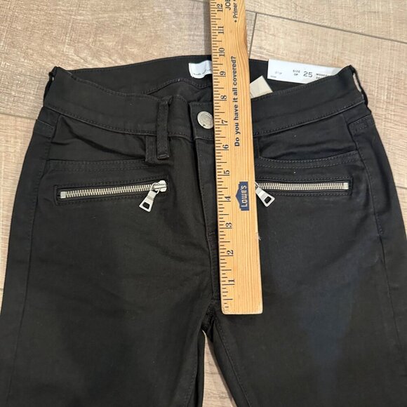LOFT WOMENS SIZE 0/25 PETITE BLACK JEANS ZIPPER ACCENTS NEW - Picture 5 of 9
